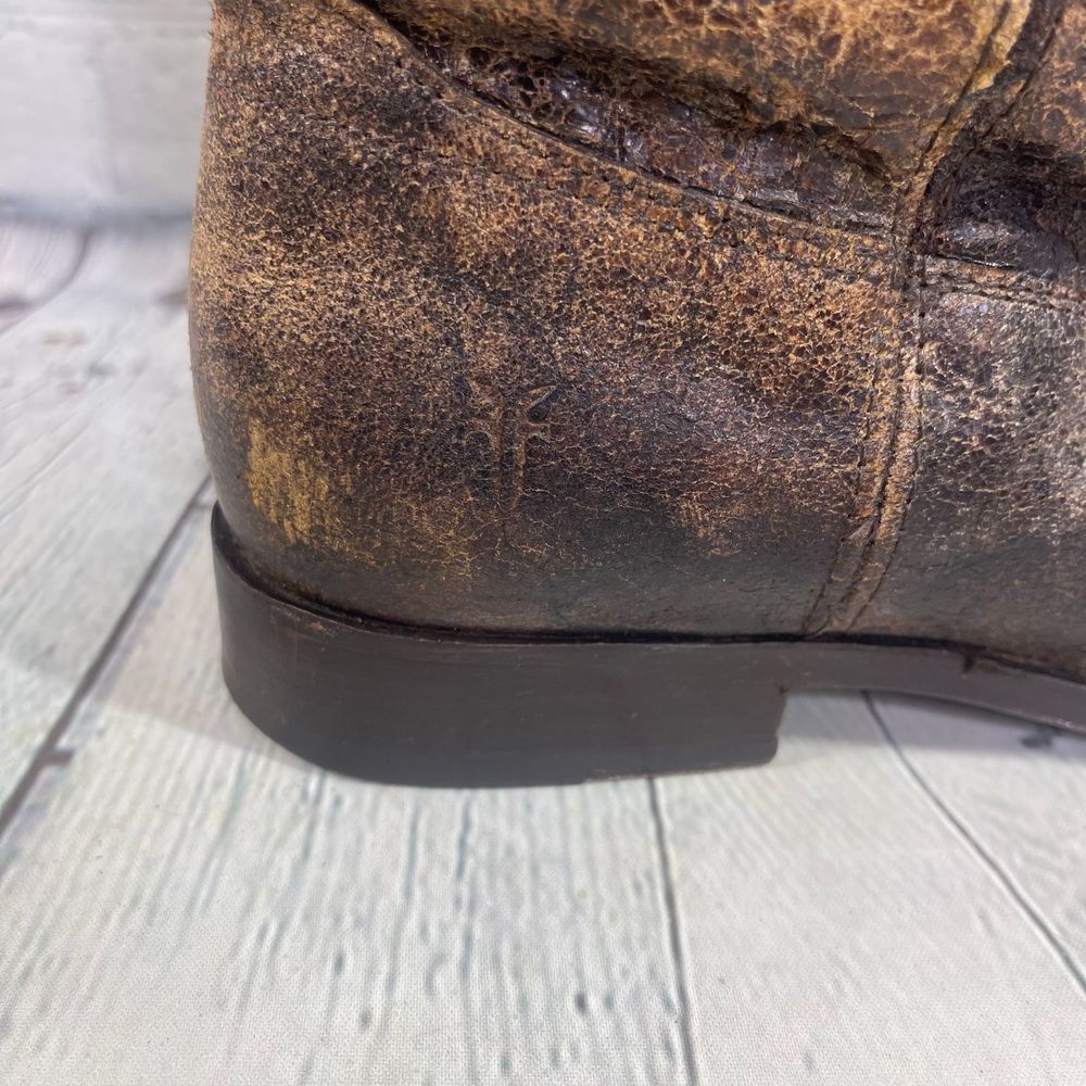 Frye Distressed Brown Ankle Boots - Picture 15 of 16